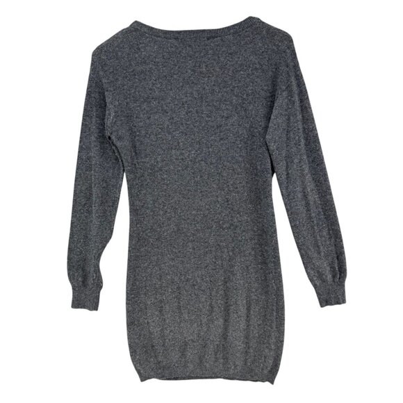 Potters Pot Mini Sweater Dress Grey Beaded Angora Blend Long Sleeve Size S - Picture 2 of 11